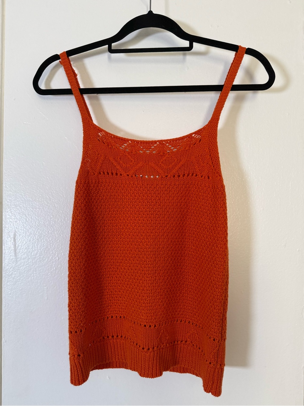Anthropologie Knit Crochet-Detail Tank Top - Orange